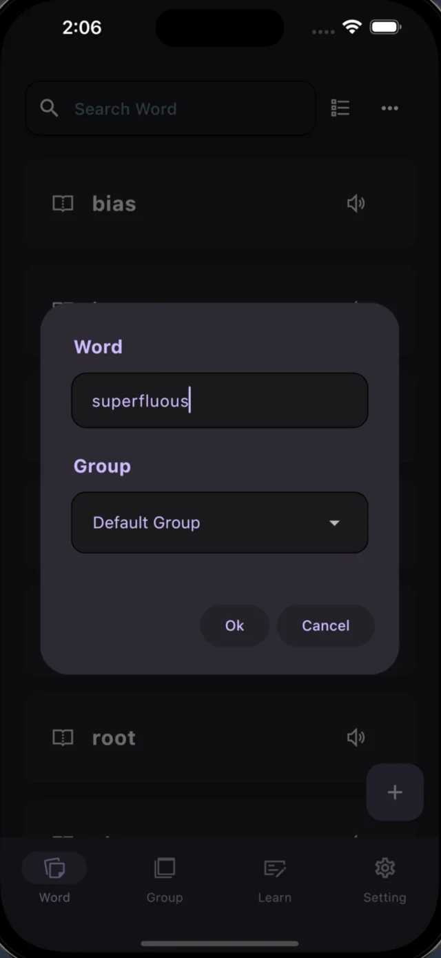 Add just the word