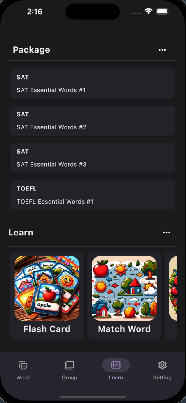 Word packages, beginner to advanced